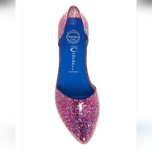 Jeffrey Campbell Havana Last Pink Multicolored Rubber Glitter Flat Shoes Size 7